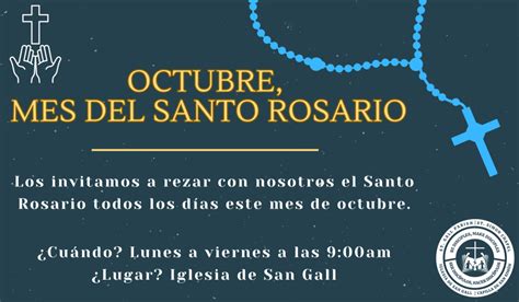 Octubre Mes Del Santo Rosario Parroquia St Gall Capilla San Sim N