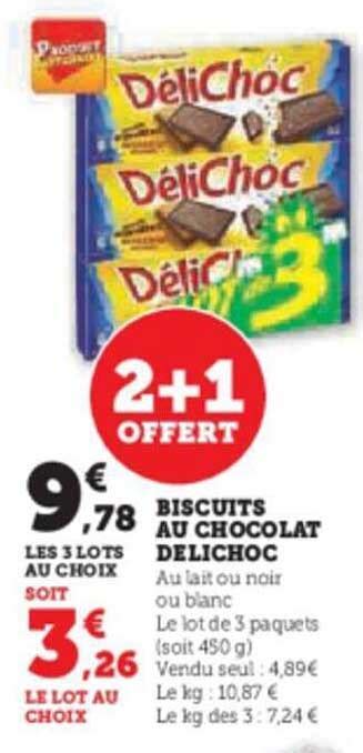 Promo Biscuits Au Chocolat Délichoc chez Hyper U iCatalogue fr