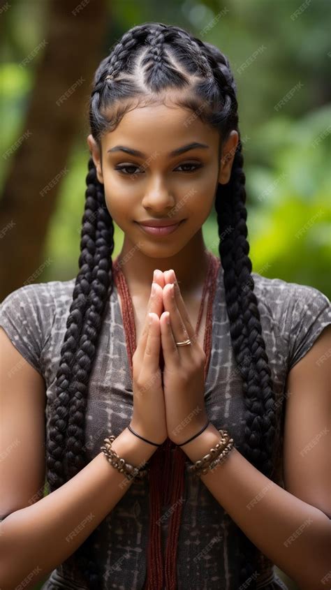 Premium Ai Image Sri Lanka Girl Two Hands Pressed Together In Prayer