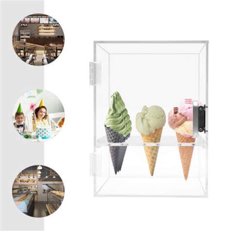 Ice Cream Cone Display Storage Case Cabinet Acrylic Waffle Wafer