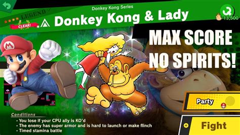 Super Smash Bros Ultimate Donkey Kong And Lady No Spirits Max Score