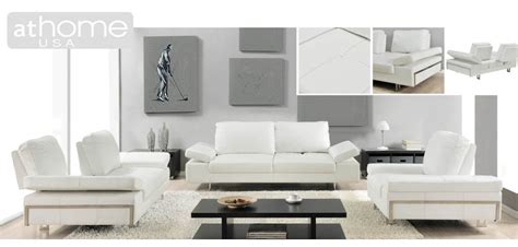 Modern White Leather Living Room Furniture | Baci Living Room