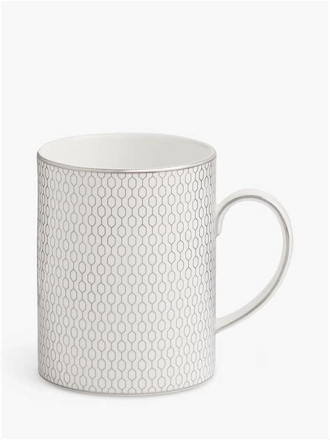 Wedgwood Gio Platinum Fine Bone China Mug, 350ml, White