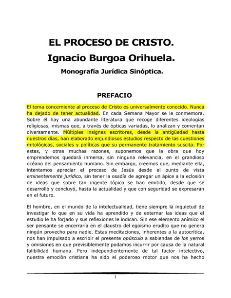 El Proceso De Cristo Ignacio Burgoa Orihuelapdf EL PROCESO DE