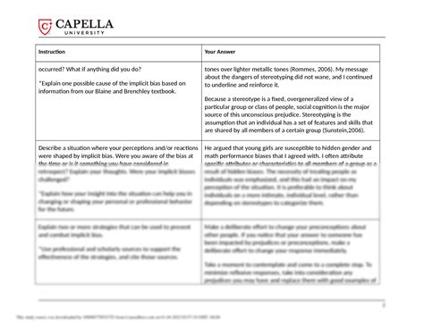 SOLUTION Implicit Bias Worksheet Docx Studypool