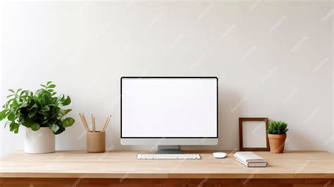 Premium AI Image | A Photo featuring a minimalist workspace with a ...