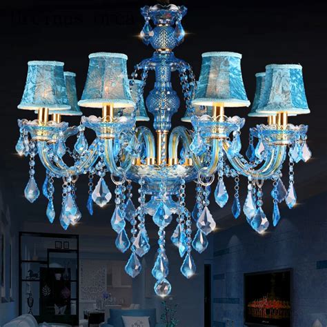 Buy Mediterranean Blue Crystal Chandeliers Bars Guest