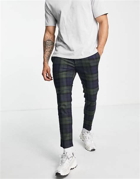 Topman Smart Trackies In Blackwatch Check Asos