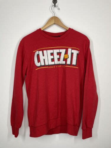 Kelloggs Cheez It Red Sweatshirt Long Sleeve Small Advertising Snacks