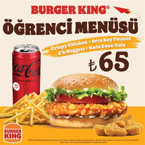 Tıkla Gelsin Burger King Öğrenci Menüsü Ocak 2025