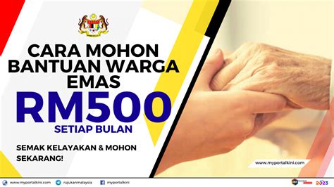 Cara Mohon Bantuan Kewangan Untuk Warga Emas RM500 Sebulan MYPORTALKINI