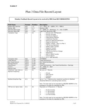 Fillable Online Drs Wa Plan Data File Record Layout Drs Wa Fax