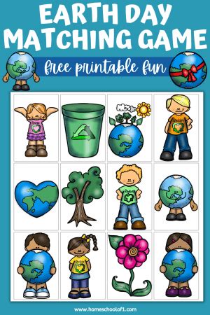 Earth Day Memory Game Printable (free) - Homeschool of 1