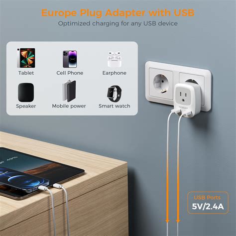 European Travel Plug Adapter Tessan International Power Plug