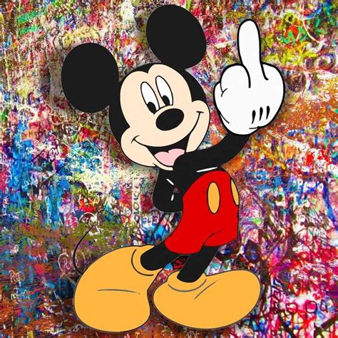 Mickey Mouse Finger Pop Art Graffiti 1 Painting | Disney pop art ...