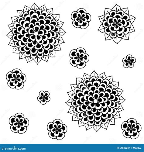 Vector Beautiful Zentangle, Doodle Flowers | CartoonDealer.com #64586287