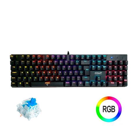 Teclado Mecânico Gamer Madset Rgb Blue Abnt2 Knup Kp te114 Submarino