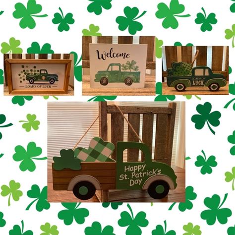 Hobby Lobby Holiday St Patricks Day Shamrock Truck Decor Bundle