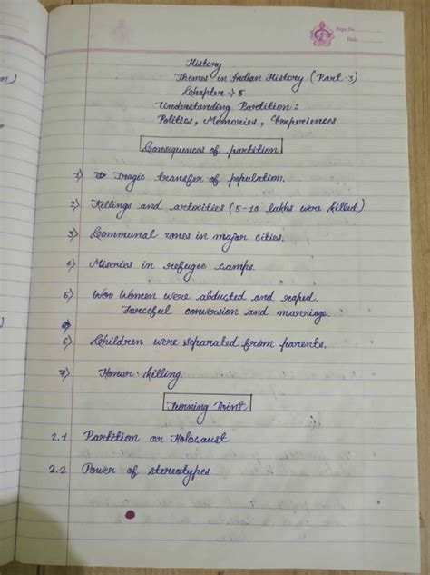 Themes In Indian History Part Ncert Cbse Handwritten