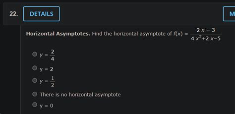 Solved Horizontal Asymptotes. Find the horizontal asymptote | Chegg.com