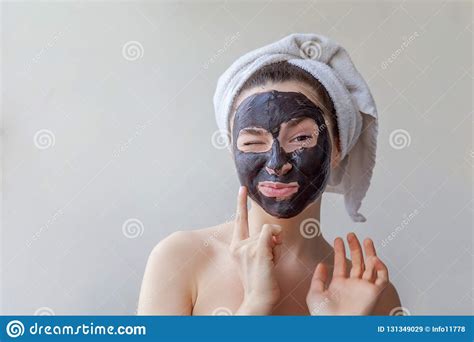 Woman Applying Mask On Face Stock Image Image Of Black Cure 131349029