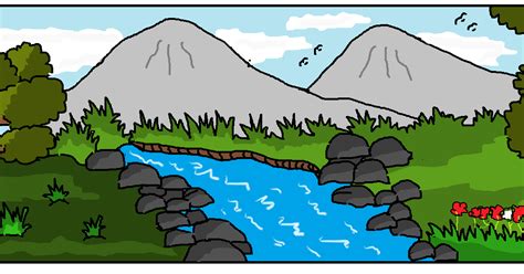 gambar gunung anak sd bagus