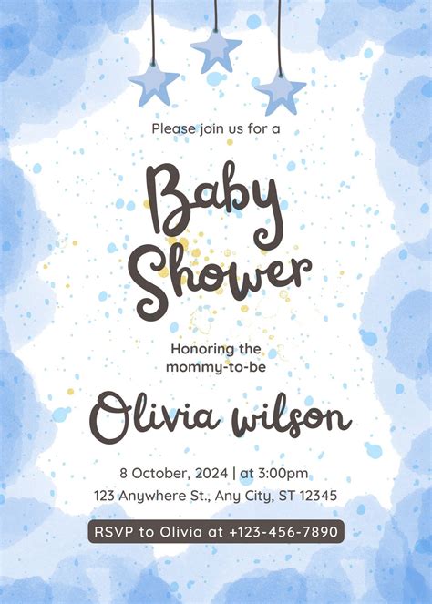 Free Custom Printable Baby Shower Invitation Templates Canva Atelier