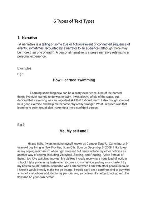 6-Types-of-Text-Types | PDF | Information | Narrative