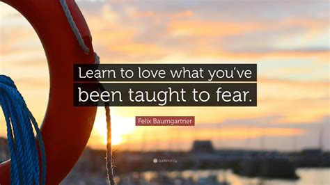 Felix Baumgartner Quote: “Learn to love what you’ve been taught to fear.”