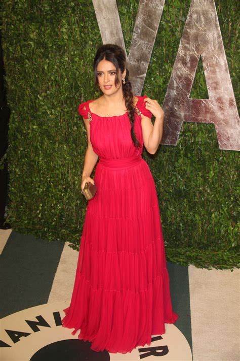 Popular Celebrity Salma Hayek Hot At 2012 Vanity Fair Oscar Party At Sunset Tower Photos