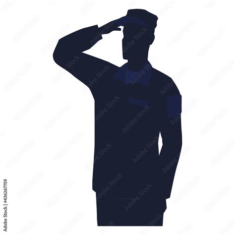 Silhouette of a US army man Stock Vector | Adobe Stock