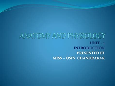 Anatomy And Physiology Unit 1 Introduction Newpptx