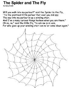 The Spider And The Fly By Mary Howitt Spider Poem Holiday Lessons