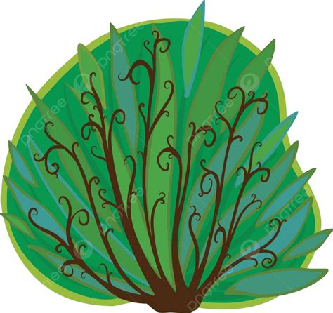 Arbusto De Dibujos Animados Imagen Aislada Ilustración árbol Vector PNG