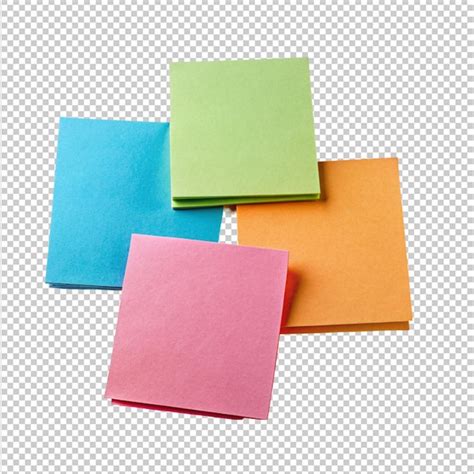 Premium Psd Different Color Sticky Notes On Transparent Background