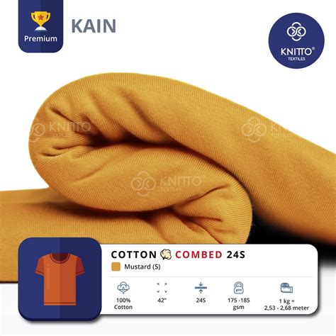 Jual Kain Cotton Combed S Mustard Bahan Kaos Knitto Shopee