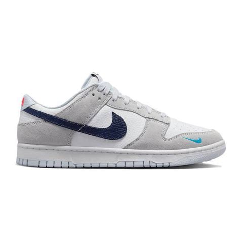 Nike Dunk Low White Grey Navy Aqua Mini Swoosh White Neutral Grey