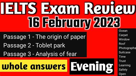 Today S IELTS Exam Review 16 February IELTS Exam Review Reading