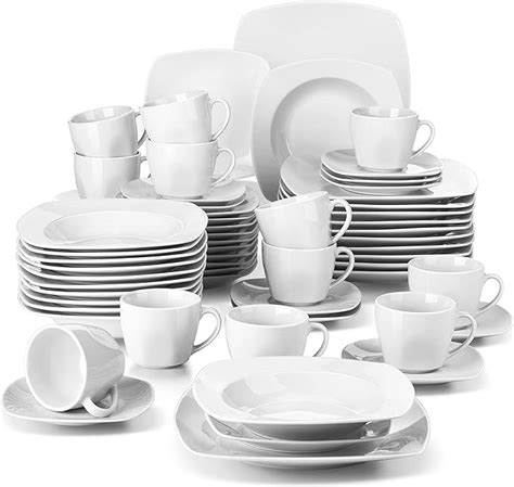 Malacasa Dinner Sets For People Piece Ivory White Porcelain