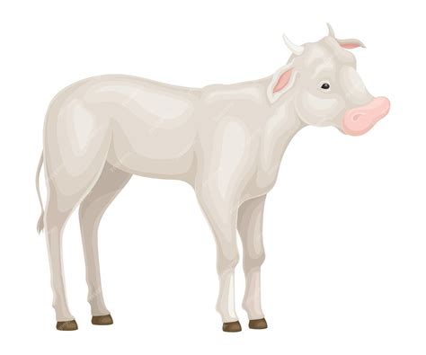 premium vector calf standing isolated  white background vector