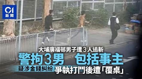 大埔廣福邨追斬案｜重案組拉3人 包括被追斬事主 疑涉金錢糾紛｜01新聞｜突發｜廣福邨｜爭執｜街頭｜糾紛 Youtube