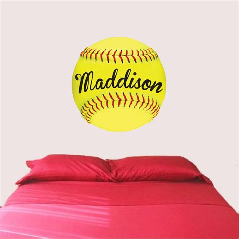 Softball Wall Mural Decal Girls Sports Wallpaper Girls Room