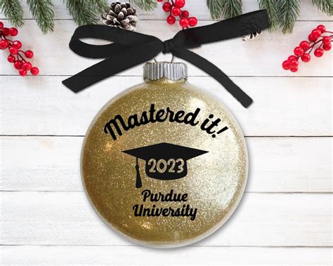 Masters Degree Graduation Christmas Ornament Custom Colors Mastered It