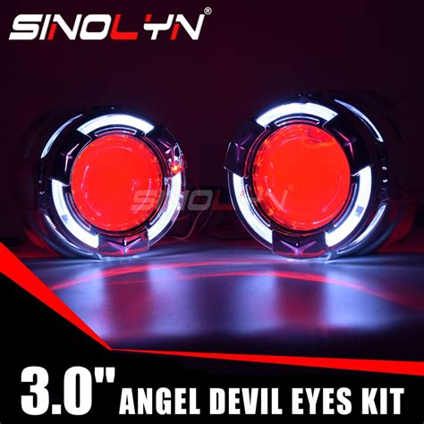 Sinolyn Angel Devil Eyes Projector 3 0 Inch Bi Xenon Lens Full Metal