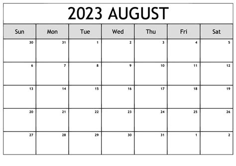 Cute Free Printable August 2023 Calendar Printable Online