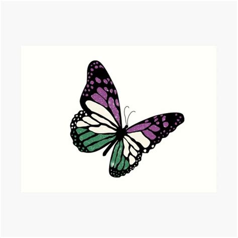 Glitter Genderqueer Monarch Butterfly Art Print For Sale By Narniax Redbubble