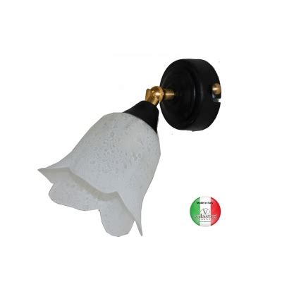 Applique Lampada A Parete In Ferro Con Snodo Orientabile Vetro Stellina