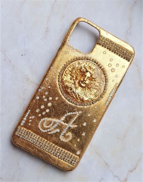 Personalized Gold Phone Case With Crystal for Iphone 11 12 | Etsy