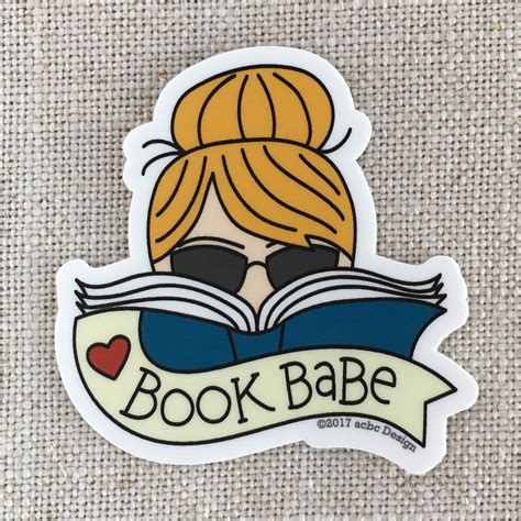 Book Babe Blonde Woman Vinyl Sticker Reader Gift Modern Sticker Laptop Sticker Book