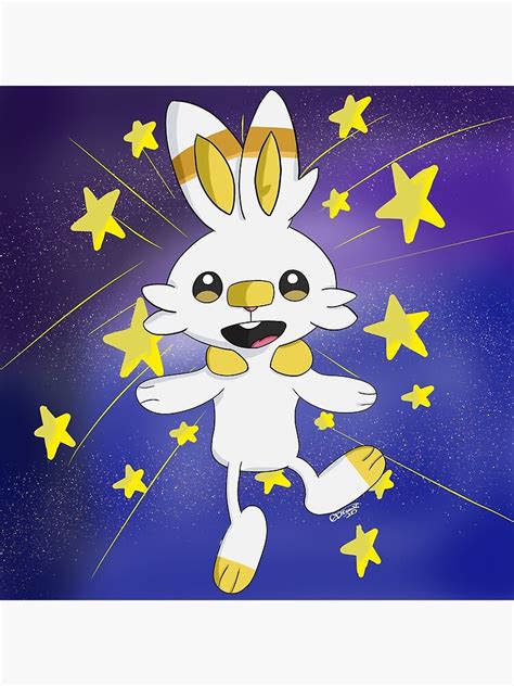 "Shiny Scorbunny" Poster by chillzdrawz | Redbubble